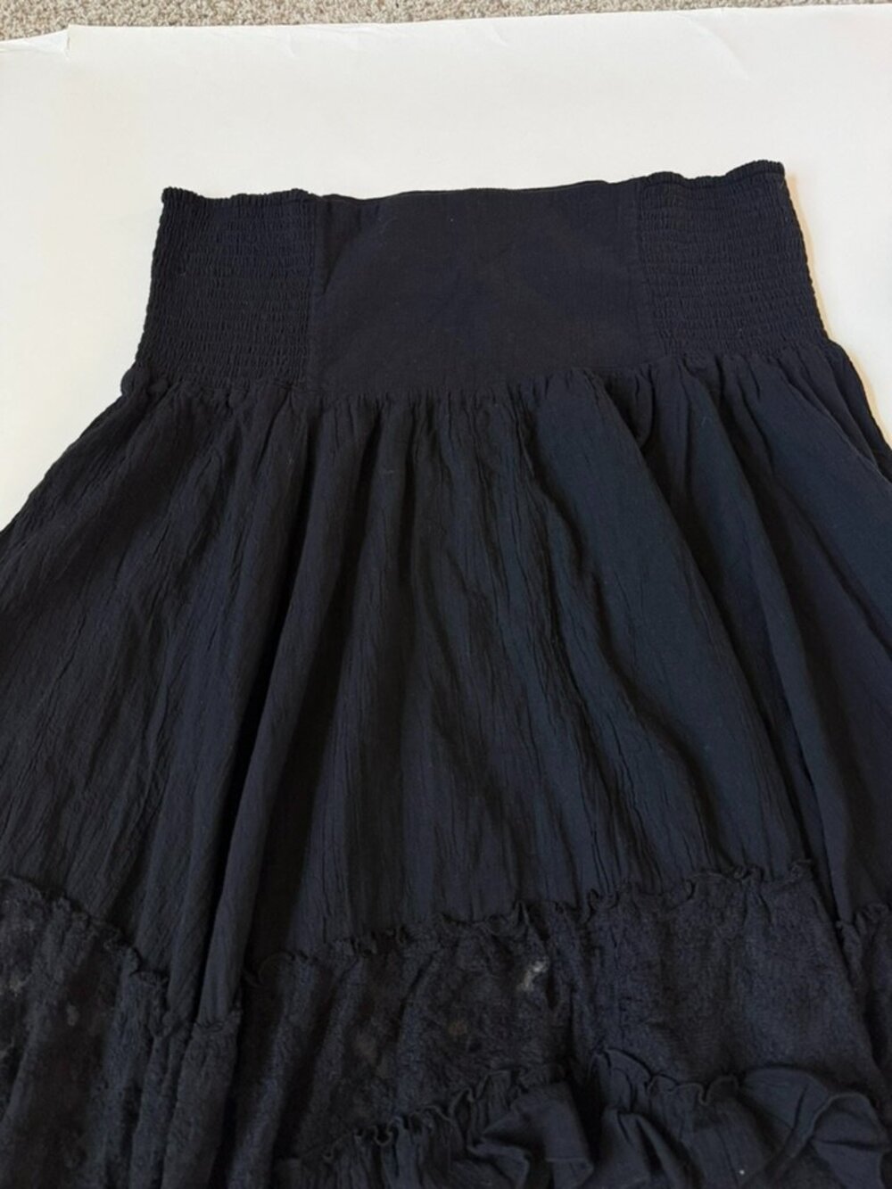 Natural Life Womens XL Long Asymmetric Skirt Black Lace Goth Vamp Witchy Maxi - Picture 6 of 6